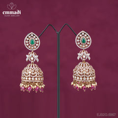 Ratna Jewels - Victorian Green Buttalu Handcrafted with Pure Gold Plating