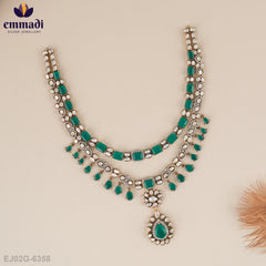 Jyostna Victorian Green Necklace