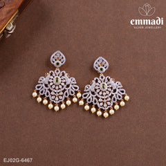 Chaitanya Elegant Green CZ Hangings
