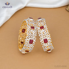 Sanghavi Premium CZ Red Bangles