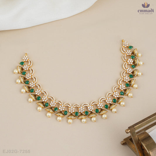 Sozi Sarju Premium Antique Necklace & Suman Silver Jewellery Hangings