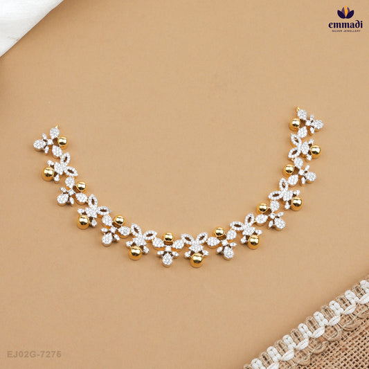 RAIYA & SAVERA Elegant White CZ Necklace and Studs Collection