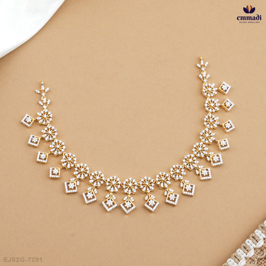 Exquisite CZ Necklace and Silver Hangings - Premium Design by VIDULIKA & ISHWARIKA