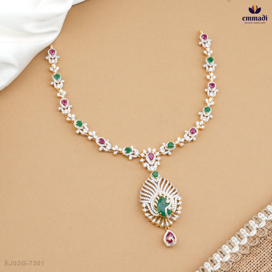 AVYUKT Exquisite Multi-Colored CZ Necklace