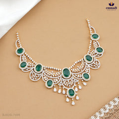 NAVITA Exquisite Green Premium CZ Necklace