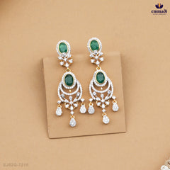 Rakshita Stunning Premium Green CZ Hangings