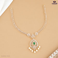 Dhanvi Elegant Green CZ Necklace