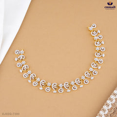 AABHIRA Elegant CZ White Necklace
