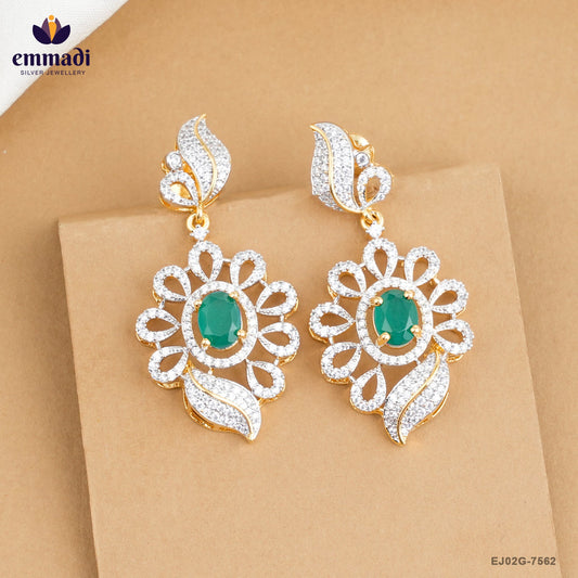 Anugya Exquisite Green Premium CZ Hangings