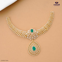 DEEPSHIKHA Elegant Green CZ Necklace