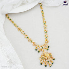 DIPAKARNI Long Necklace in Premium Antique Green
