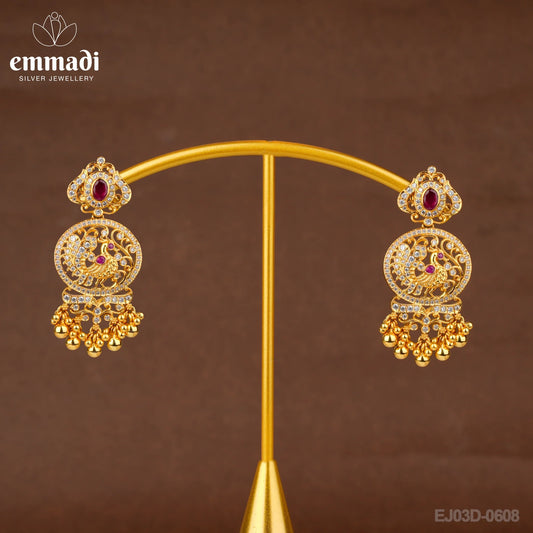 Rajeshwari Jewels: CZ Red Hangings