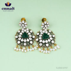 Bahugandha Hangings Victorian Green: Handcrafted with Pure Gold Plating 92.5 Silver