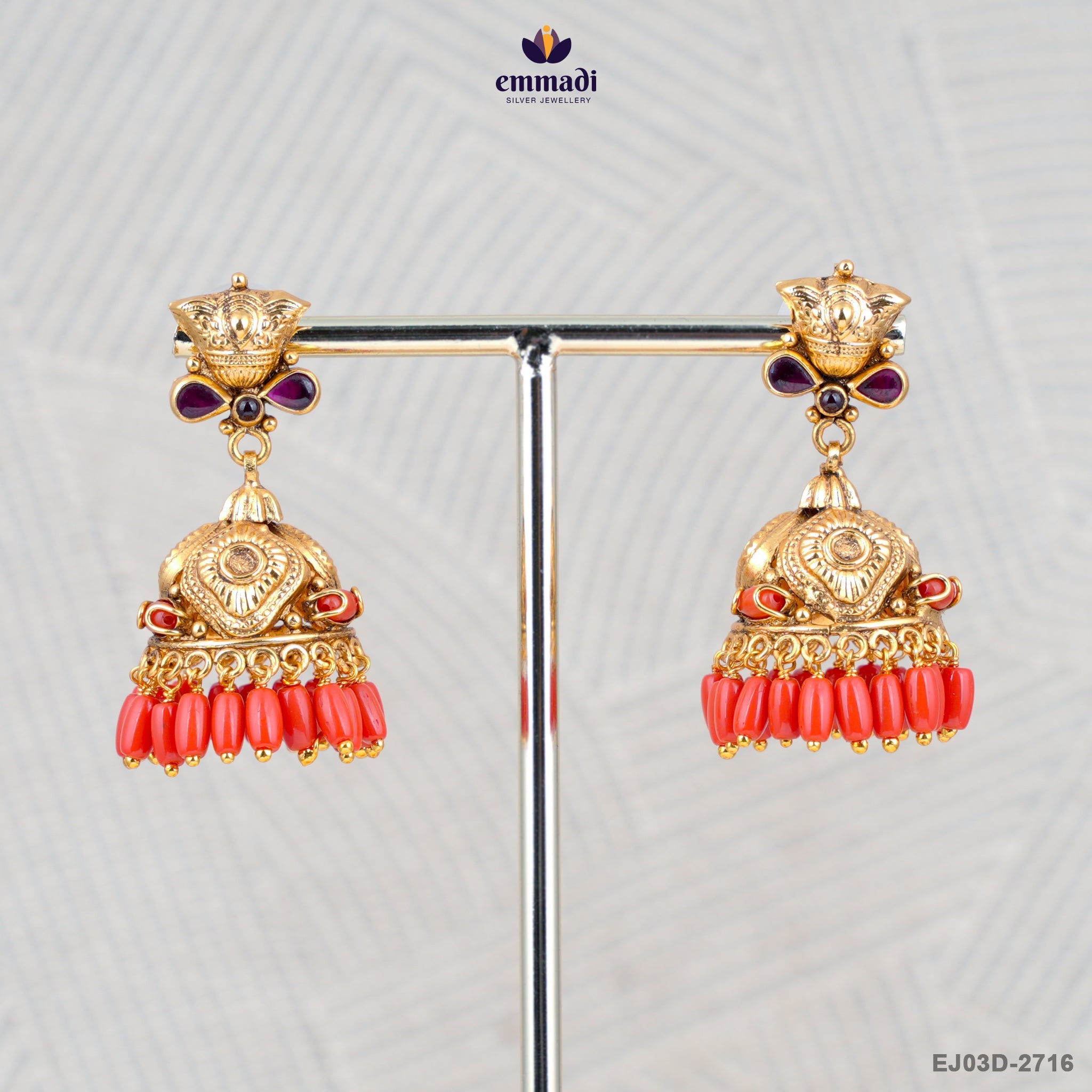 Pagadam Earrings Barkha Pagadam: Buttalu Nakshi Pink Jewellery