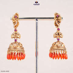 EIRAVATI Exquisite Pink Nakshi Buttalu Jewelry