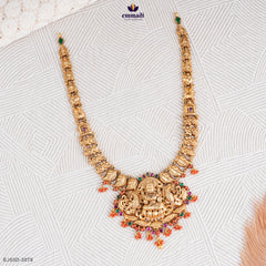 GANALATHA Exquisite Multi Nakshi Long Necklace