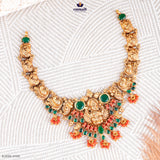 GAWTHAMI Exquisite Green Nakshi Necklace