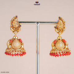 GYANADA Elegant Pink Nakshi Buttalu Silver Jewellery