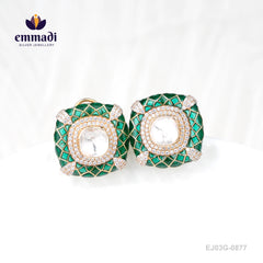Rasikha Moissanite Green Studs