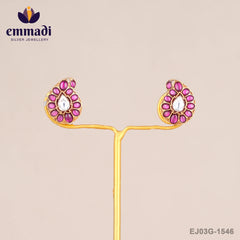 Sardula Kundan Pink Studs
