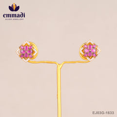 Savarna Kundan Pink Studs