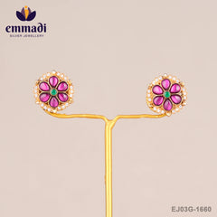 Shanasa Kundan Pink Studs