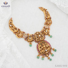 Dhanika Elegant Nakshi Gold Necklace