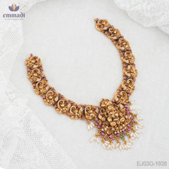 Elina's Exquisite Nakshi Gold Necklace