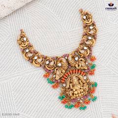 Exquisite Nakshi Necklace and Kundan Hangings