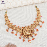 Alapna Pagadam Necklace Nakshi - Orange