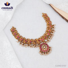 Shreya's KUMKUM POLISH RED NECKLACE: Handcrafted Indian Jewelry