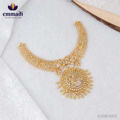 Rani's CZ White Necklace: Exquisite Indian Jewelry Handcrafted with Pure Gold Plating and Pure 92.5 Silver