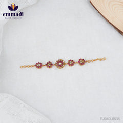 Kundan Jewels: Red Bracelet - Handcrafted Indian Jewelry with Pure Gold Plating