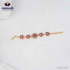 Kundan Jewels: Red Bracelet - Handcrafted Indian Jewelry with Pure Gold Plating