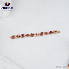 Kundan Jewels: Red Bracelet - Handcrafted Indian Jewelry with Pure Gold Plating