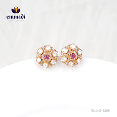 Hemamaya Moissanite Pink Studs