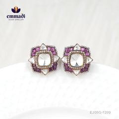 Janavika Victorian Pink Studs
