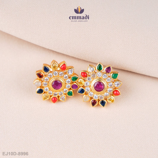 Lekha Studs Stone: Exquisite Navrathan Jewelry