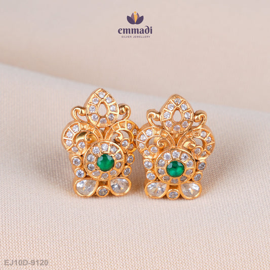 Vara Dazzling Green Stone Studs
