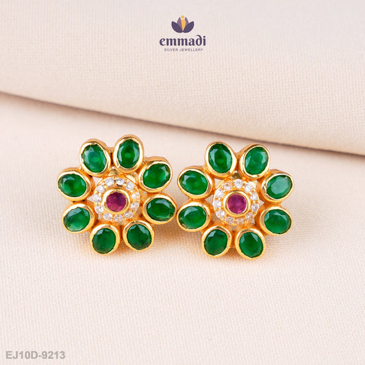 Sachi Exquisite Green Stone Studs