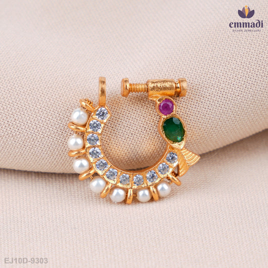 Ekaa Exquisite Multi-Colored Nose Pin