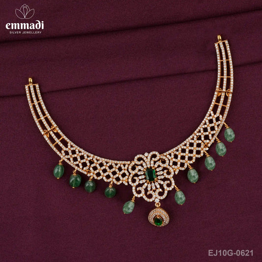 Saanvika Cz Green Necklace