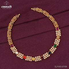 Sandipta Stone Navrathan Necklace