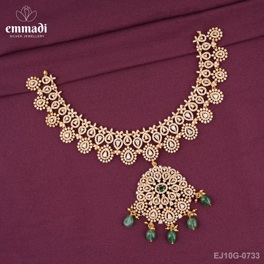 Sharanya Cz Green Necklace