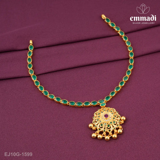 Hemalatha Stone Green Necklace
