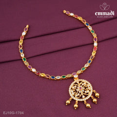 Keerthika Stone Navrathan Necklace