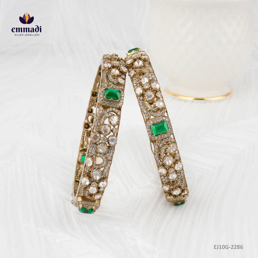Tajmahal Jewels: Victorian Green Bangles Collection