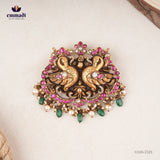 Surandala Kundan Nakshi Pink Pendant