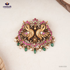 Surandala Kundan Nakshi Pink Pendant
