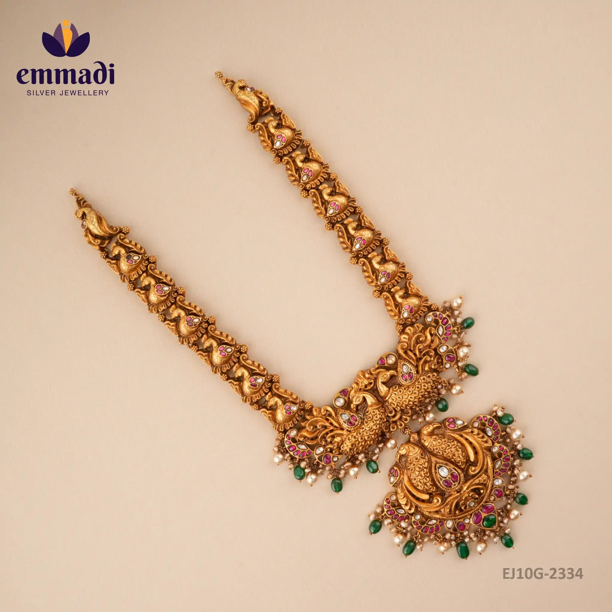 Suravinda Kundan Nakshi Multi Long Necklace – Emmadi Silver Jewellery